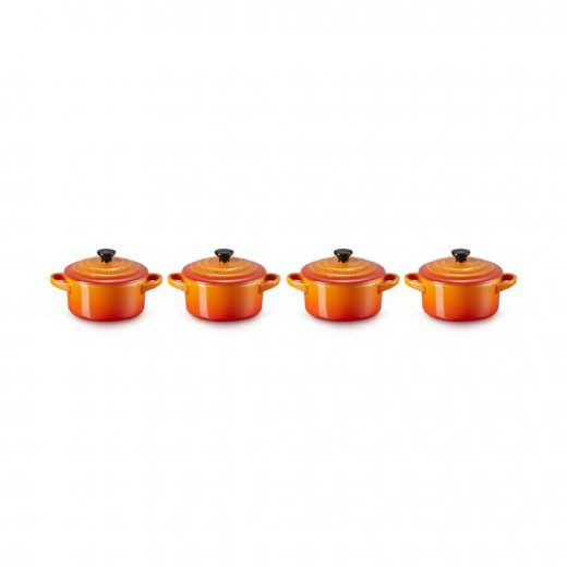 Le Creuset Stengodsgryta Mini Rund 10 cm 4-pack, Volcanic