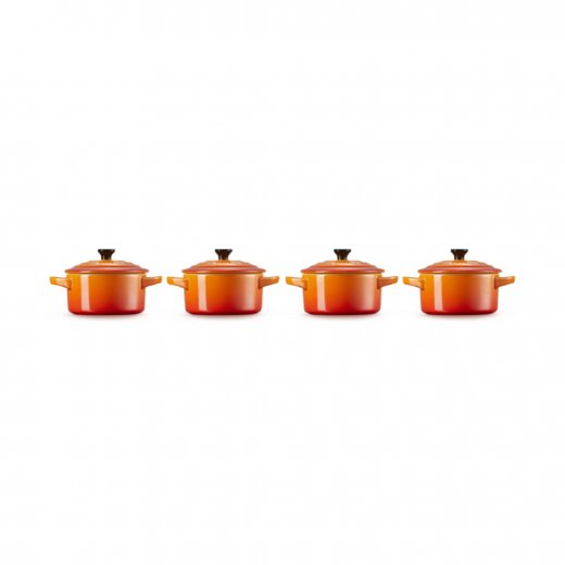 Le Creuset Stengodsgryta Mini Rund 10 cm 4-pack, Volcanic