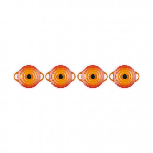 Le Creuset Stengodsgryta Mini Rund 10 cm 4-pack, Volcanic