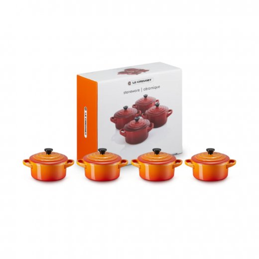 Le Creuset Stengodsgryta Mini Rund 10 cm 4-pack, Volcanic