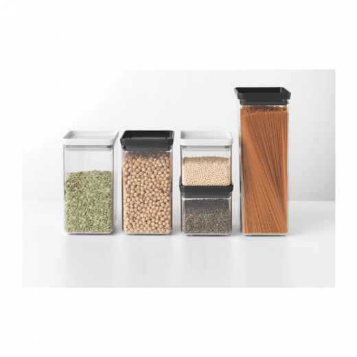 Brabantia Tasty+ Fyrkantig Förvaringsburk 0,7 liter, Mörkgrå