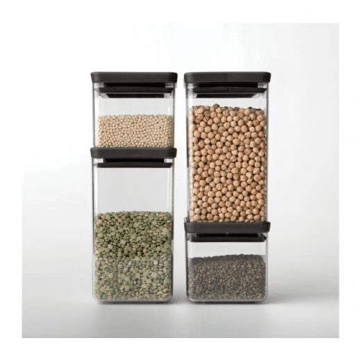 Brabantia Tasty+ Fyrkantig Förvaringsburk 1,6 liter Mörkgrå