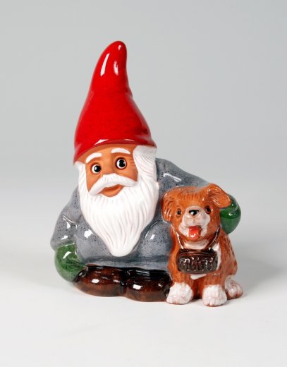 Rolf Berg Tomte med hund 14 cm