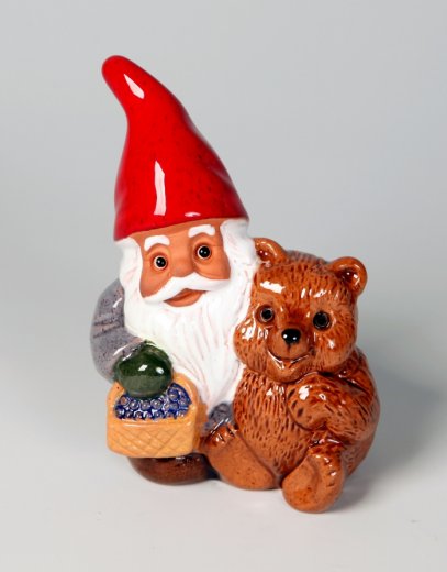 Rolf Berg Tomte med björnunge 13 cm