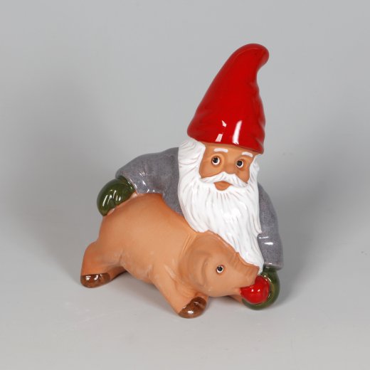 Rolf Berg Tomte med gris och juläpple 16 cm
