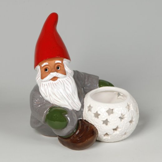Rolf Berg Tomte snöboll ljuslykta värmeljus 19cm