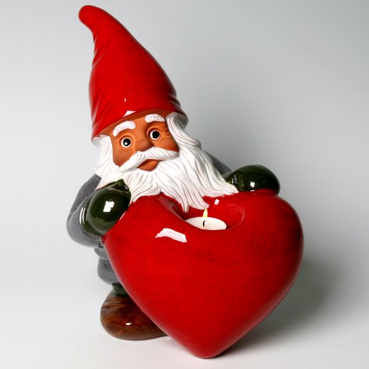 Rolf Berg Tomte med hjärta ljusstake lykta 30 cm