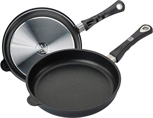 AMT Gastroguss Braadpan 24 cm , 10 cm hoog, geschikt voor inductie, Lotan® antiaanbaklaag, gietijzeren pan (gegoten aluminium), AMZN-I-1024