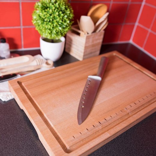 AT-Line Skärbräda 48X30X3 cm oljad bok med mått