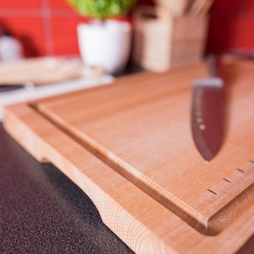 AT-Line Skärbräda 48X30X3 cm oljad bok med mått