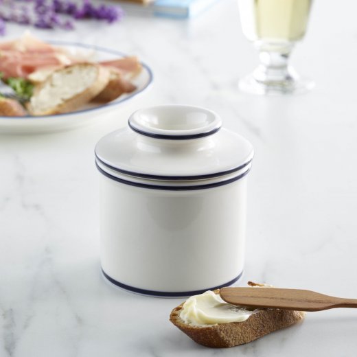 Butter Bell Smrlocka Le Bistro, White/Blue Trim
