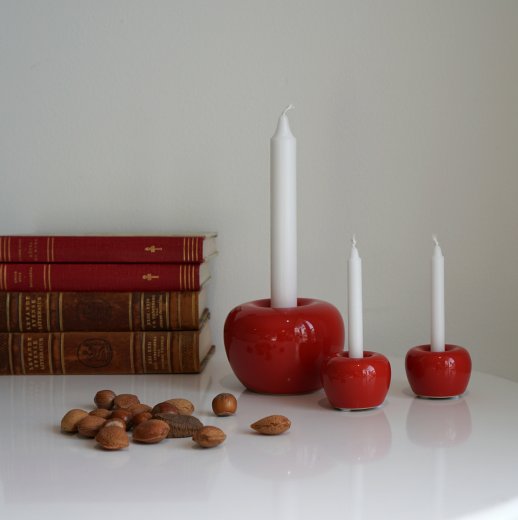 Born in Sweden Äpple Ljusstake liten 2-pack röd