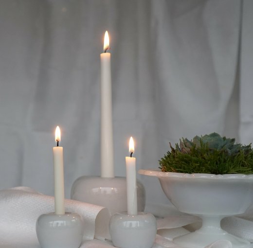 Born in Sweden Äpple Ljusstake liten 2-pack vit