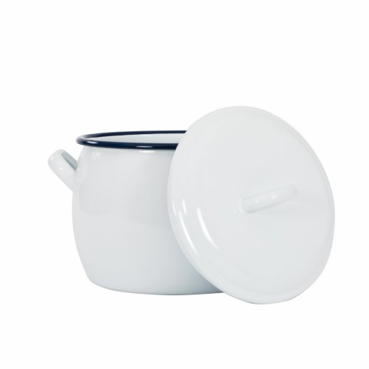 Kockums Gryta med lock, 4 liter, emalj, Kockums White