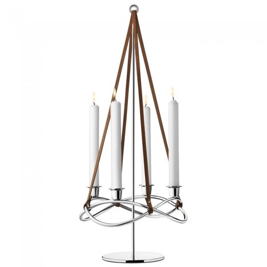 Georg Jensen Season Ställning till ljusstake blankt stål