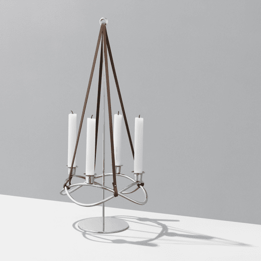 Georg Jensen Season Ställning till ljusstake blankt stål