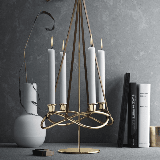 Georg Jensen Season Ställning till ljusstake guldplätterad 18K