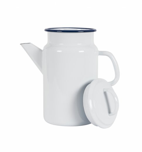 Kockums Tekanna / Kaffekanna emalj, 2 liter, Kockums White