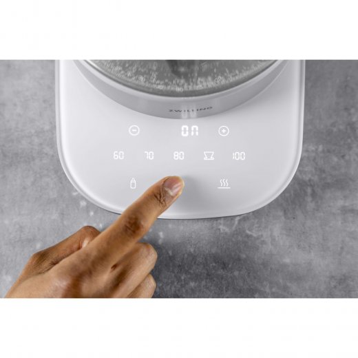 Zwilling Enfinigy Vattenkittel Glas 1,7 liter, Silver