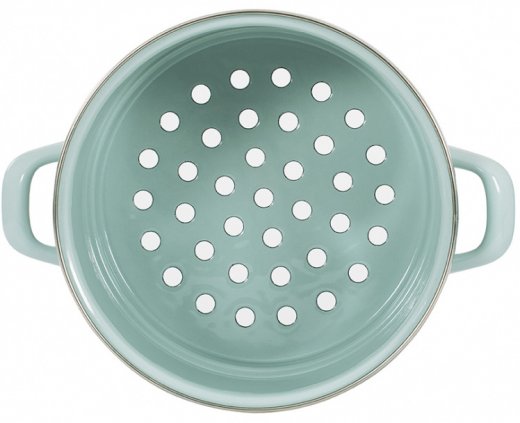 Kockums Durkslag, ø18 cm, emalj, Green Onion Grön