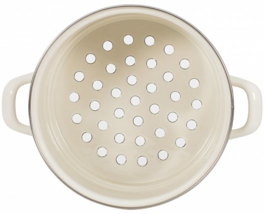 Kockums Durkslag, ø18 cm, emalj, Cream Lux
