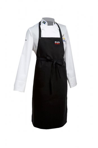 Global Bröstlappsförkläde svart bomull