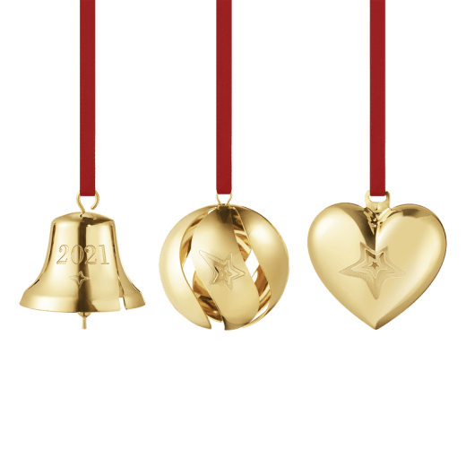 Georg Jensen Cristmas Collection 2021 Gåvoset 3 delar, Guld