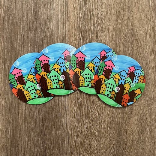 Katastroke Glasunderlägg "Welcome To My Home" 4-pack Annika Gaardsdal