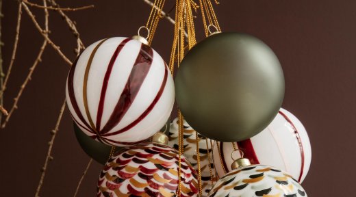 Souvenir Julkula Ränder Ø8cm, Grön