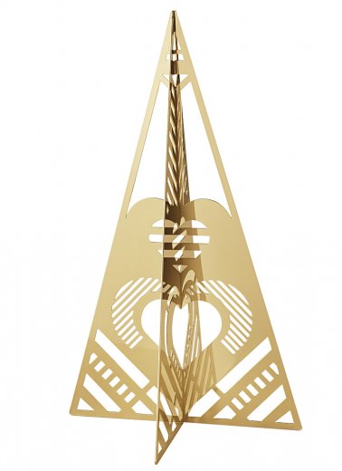 Georg Jensen Juldekoration, julpynt bordsjulgran guld, Stor