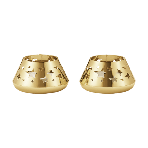 Georg Jensen Cristmas Collection 2021 Värmeljuslykta Stjärnor 2-pack, Guld