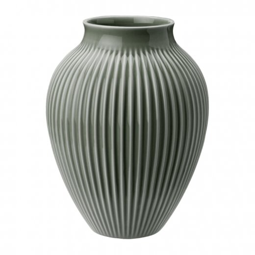 Knabstrup Ripple Vas 20 cm, Mat Celadon Green