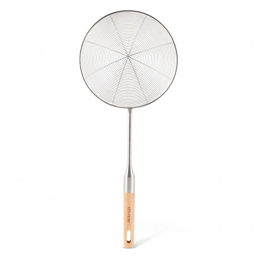 Ken Hom Sil/Slev Ø19,4 cm, Rostfri med Trähandtag