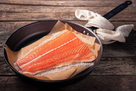 Kockums Jernverk inbränd Stekpanna, kolstål 24 cm