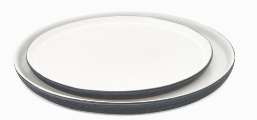 Emelie Leijon Tallrik 26 cm Kontrast Mörkgrå/vit