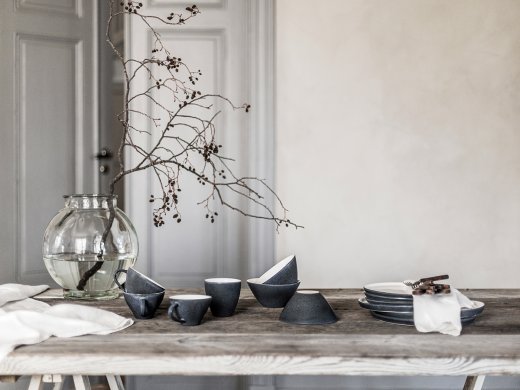 Emelie Leijon Skål Kontrast Mörkgrå/vit