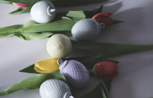 Lyngby Porcelæn Rhombe Påskhänge 7,5cm lavendel
