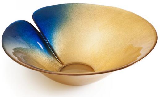 Målerås Glasbruk Magic Gold Skål stor 30cm