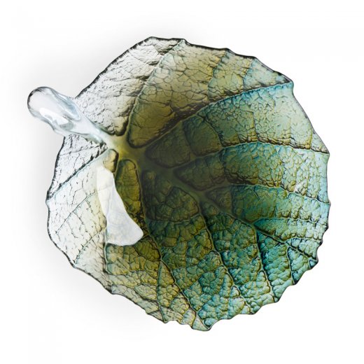 Målerås Glasbruk Folia Skålstor, skogsgrön 34cm