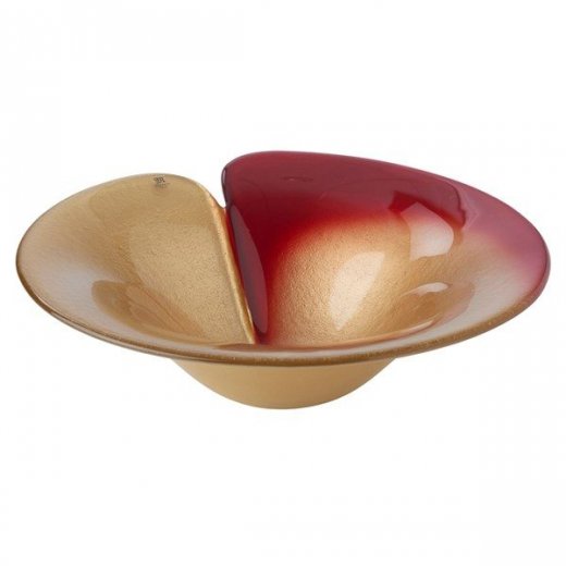 Målerås Glasbruk Magic Gold/Red Skål mellan 24cm