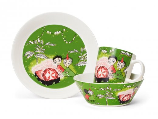 Arabia Mumintallrik 19cm Tofslan & Vifslan röd rubin