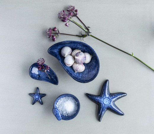 Nääsgränsgården Skål Mussla mellan, blå 12cm