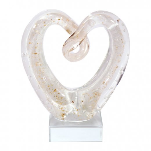 RBA Hjärta Vit ca 12,5 cm, glasskulptur