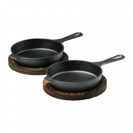 RBA Portionspanna Gjutjärn Ø15 cm med underlägg 2-pack