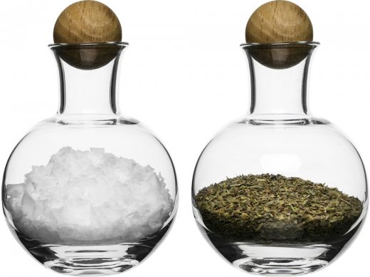 Sagaform Nature serveringsset för kryddor och salt med ekkork, 2-pack 20 cl