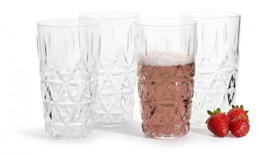 Sagaform Picknick stort glas 4-pack, 40cl