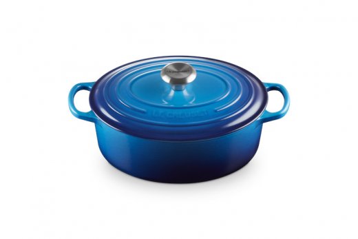 Le Creuset Signature oval gryta, 27 cm 4,1 l gjutjärn azure