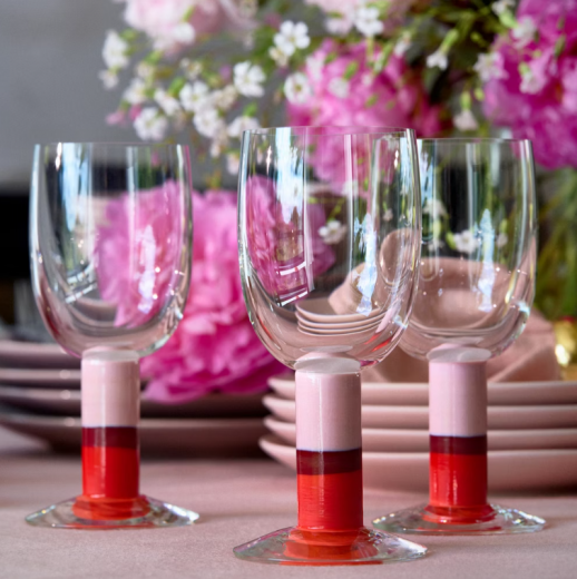 Studio Gunnar Cyrén Popglas nr 8, Rosa/mörkröd/röd