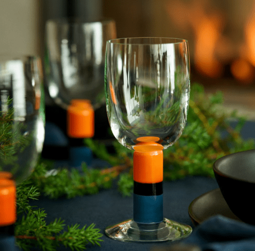 Studio Gunnar Cyrén Popglas nr 9, Orange/svart/grå