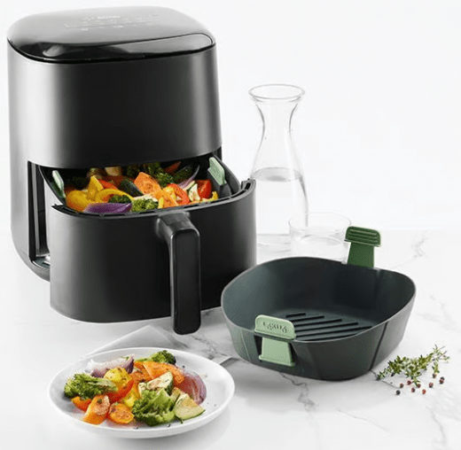 Lékué Korg för Airfryer L, platinumsilikon 22x22x8,5 cm